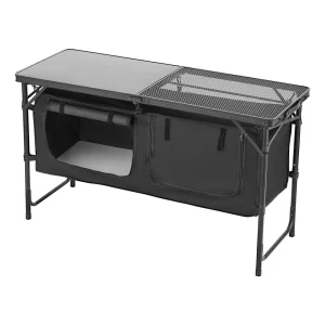 3-Tier Folding Camping Kitchen Table with Storage
