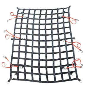 Heavy-Duty Pickup Truck Cargo Net with Tie-Down Straps