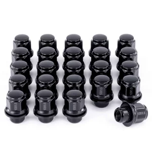 M12x1.5 Black Lug Nuts and Wheel Lock Set