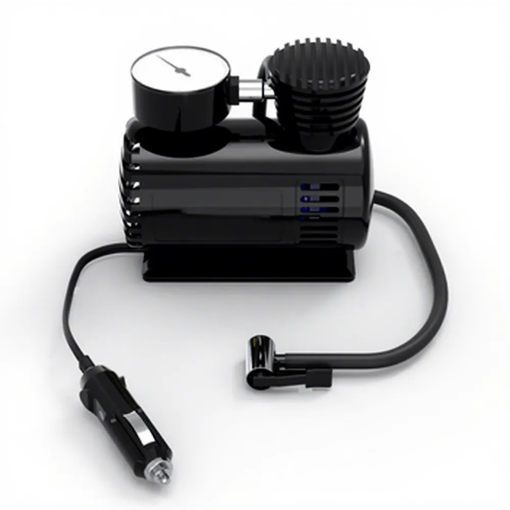 Portable 12V Air Compressor with Pressure Gauge